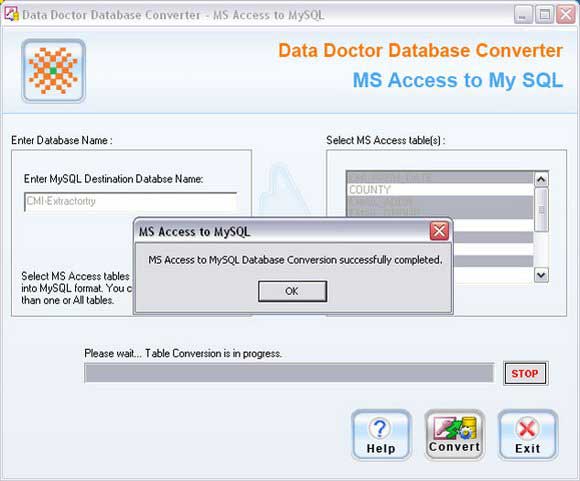 Convert MS Access to MySQL screen shot