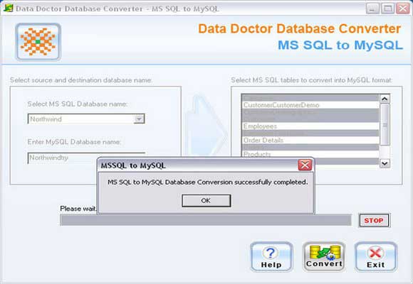 Screenshot of MS SQL 2000 to MySQL
