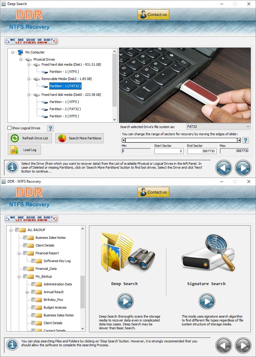 Screenshot of Hard Disk NTFS Files Recovery