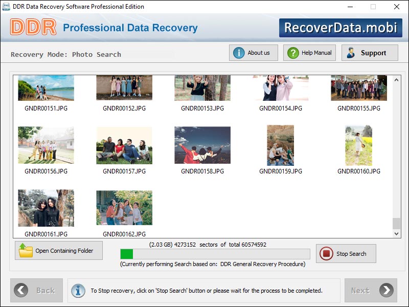 Screenshot of Windows Vista Files Rescue Software