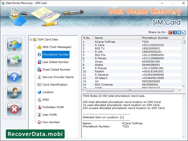 SIM Card Data Retrieval Software