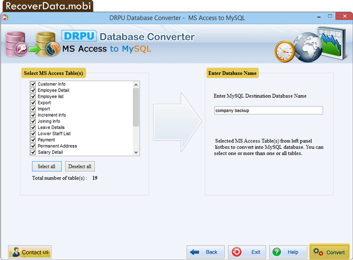MS Access to MySQL Database Conversion 
