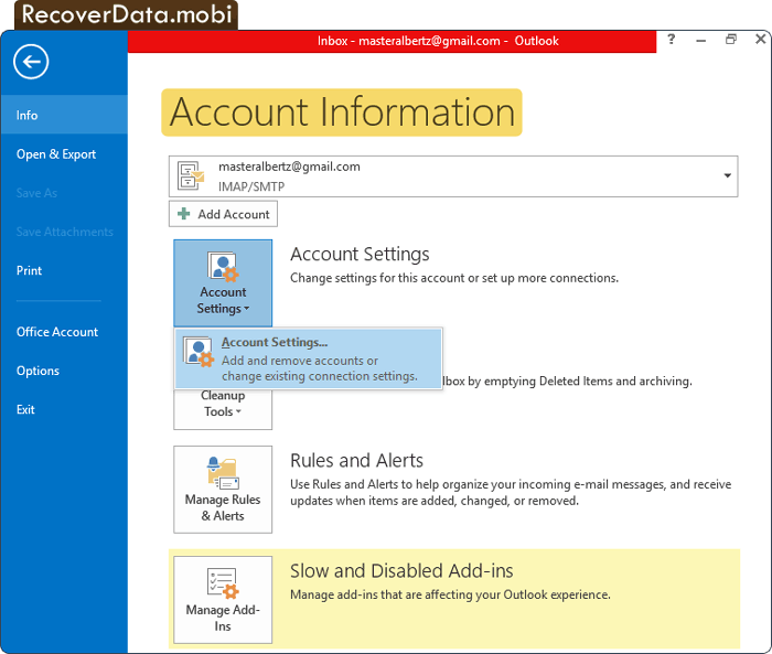 Outlook Express Password Retrieval Software Screenshots 