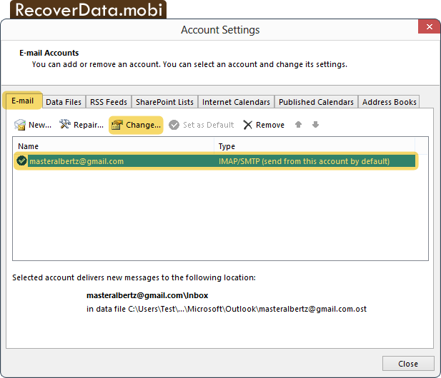 Outlook Express Password Retrieval Software Screenshots